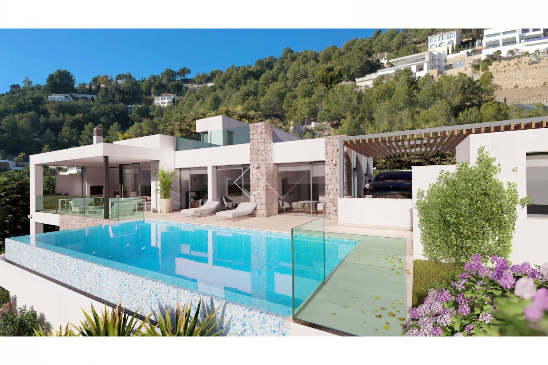 maison piscine - Projet : villa moderne avec vue sur la mer, Benissa