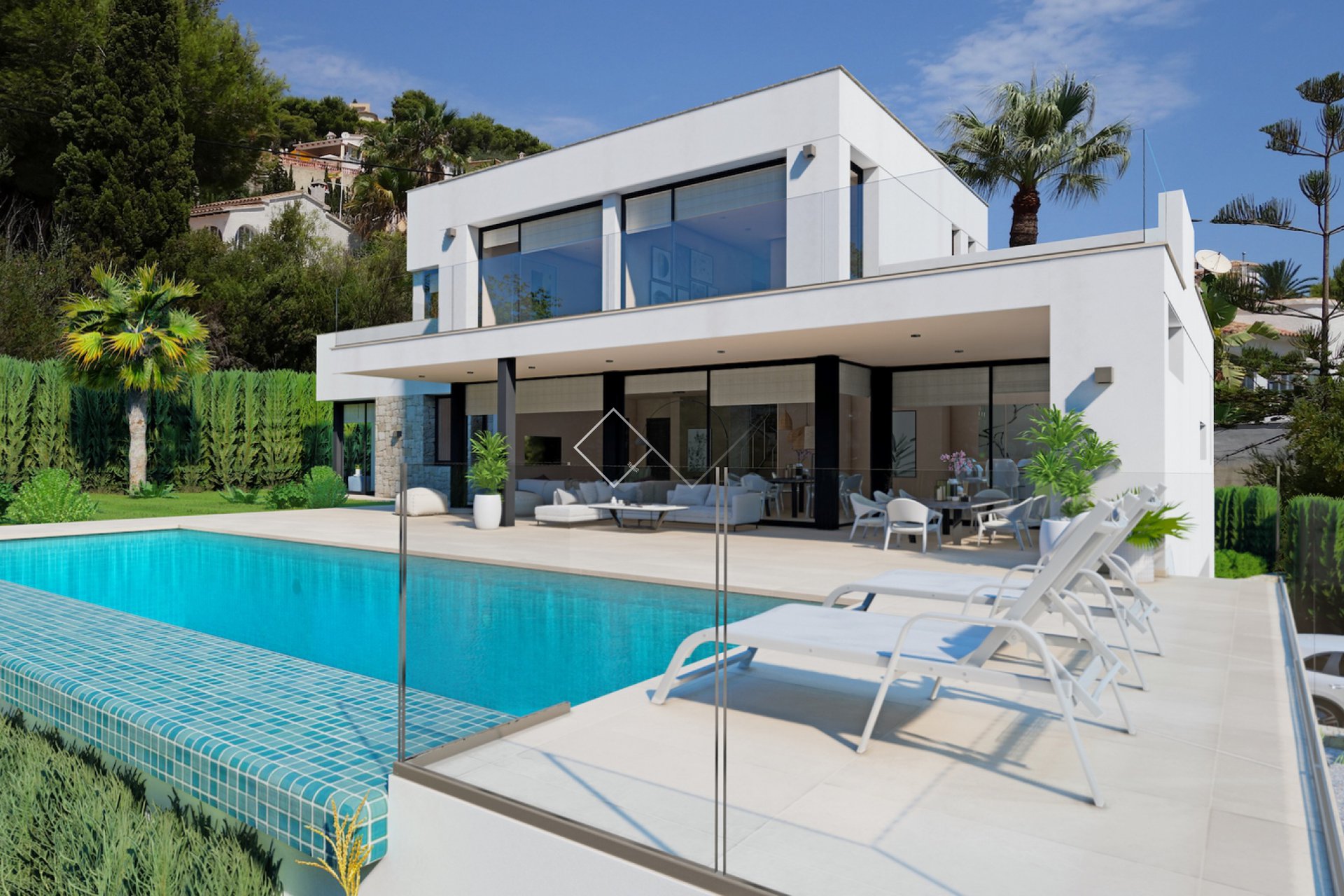 nah zum Strand - Projekt für moderne Villa zu verkaufen in Moraira, El Portet