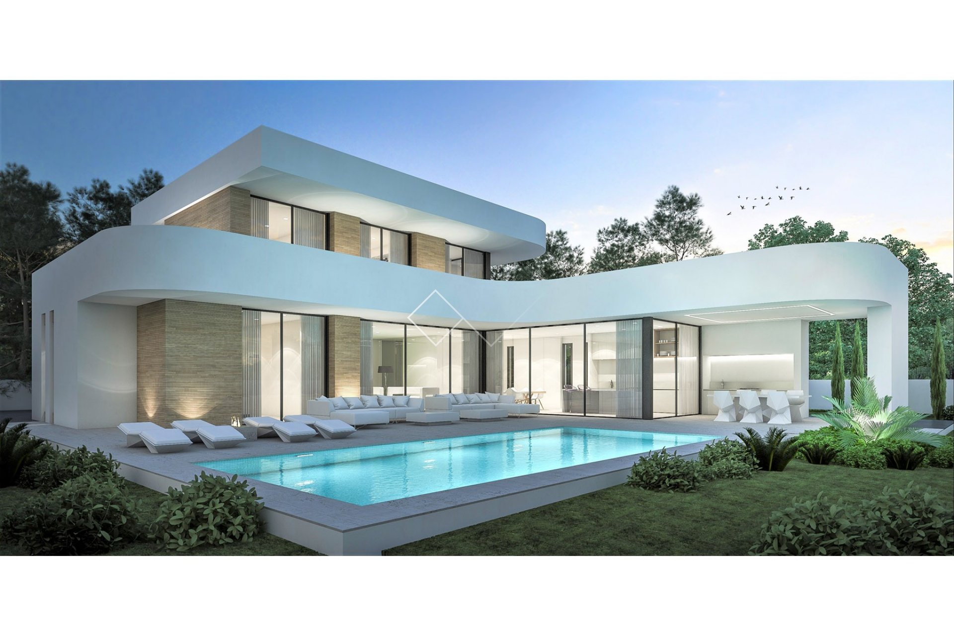 Projekt für moderne Design-Villa in Gehweite zu Moraira 