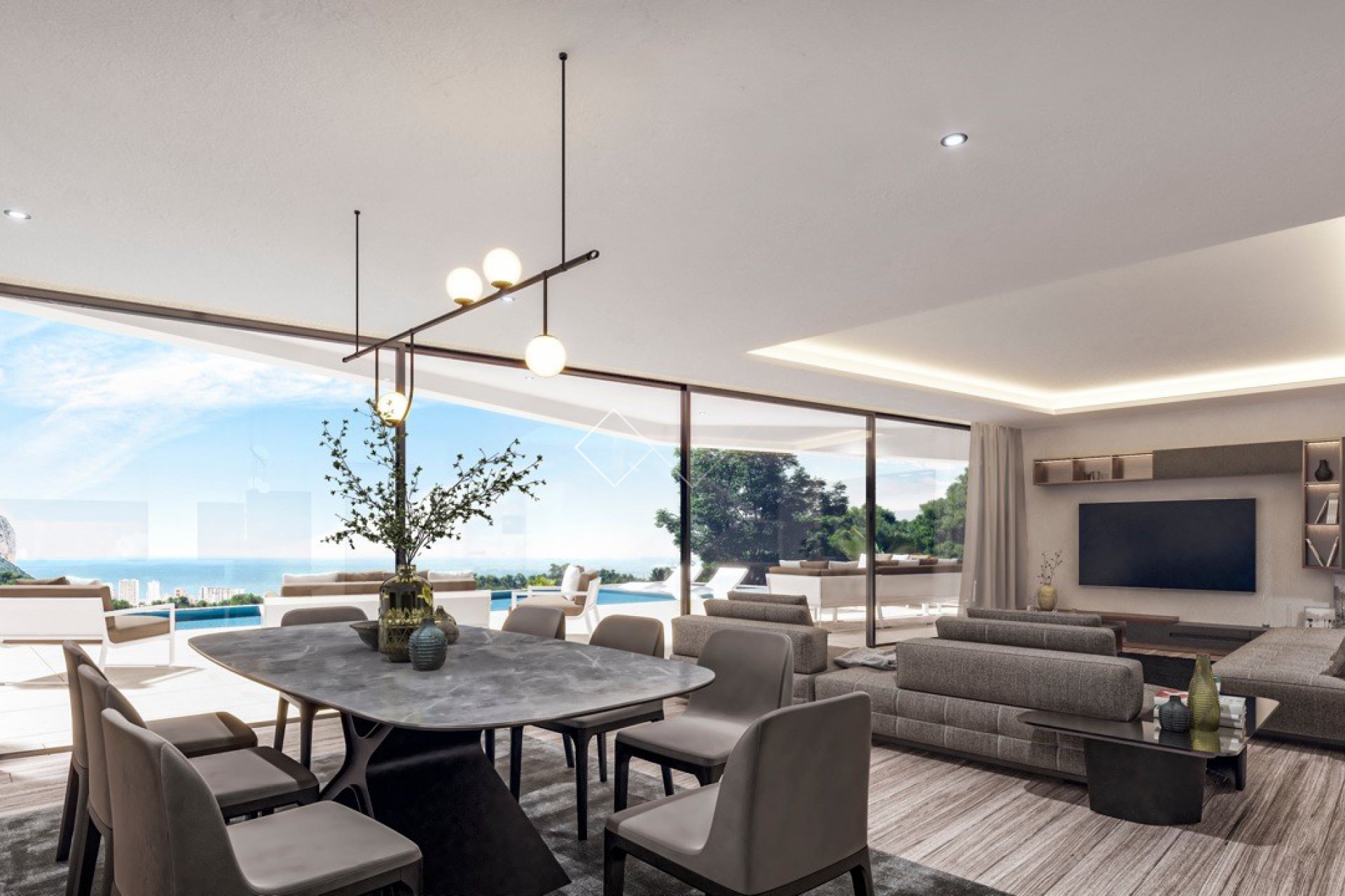 sea views - Stunning design villa with great sea views in Benissa 