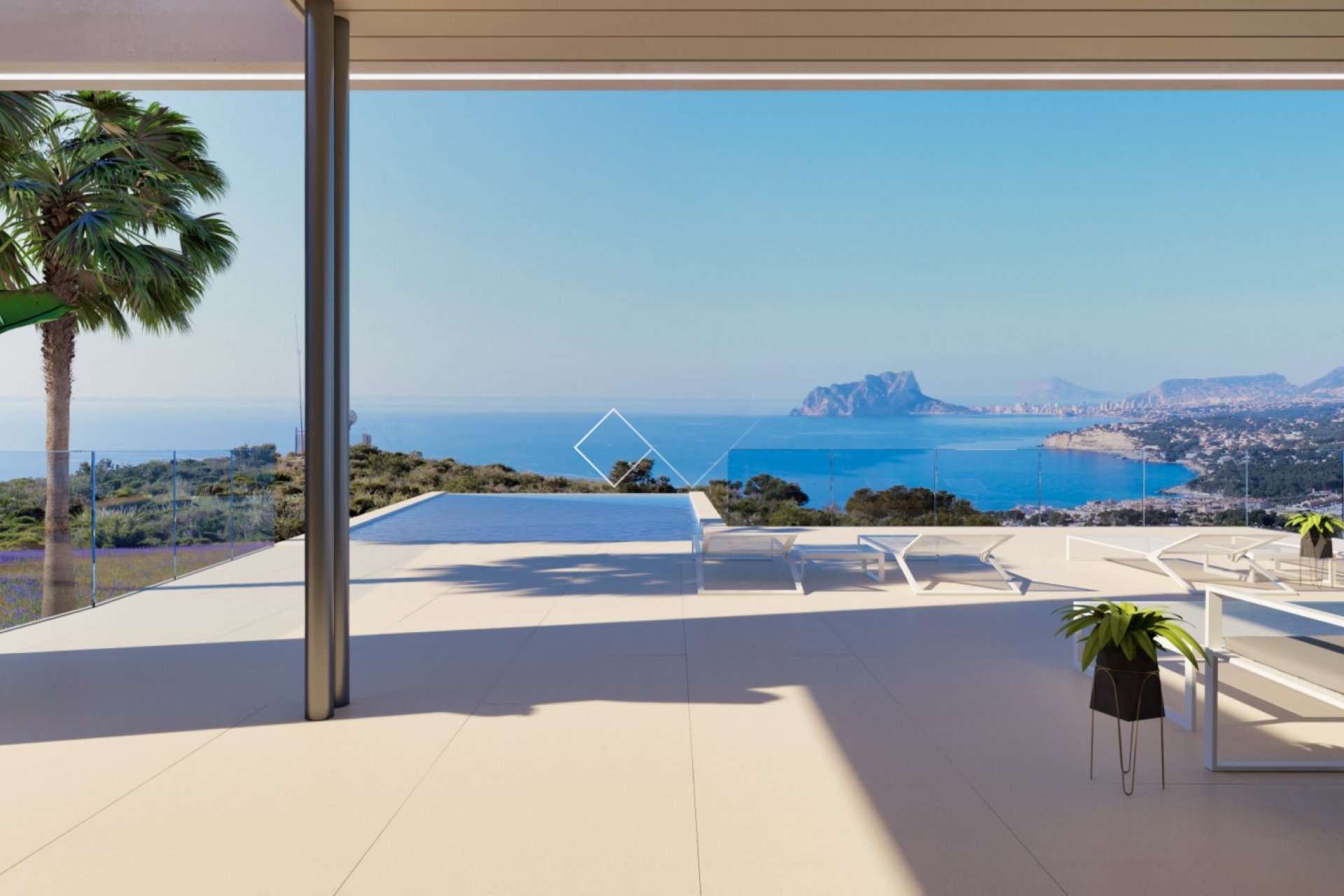 sea views terrace - Majestic villa with superb sea views, Moraira
