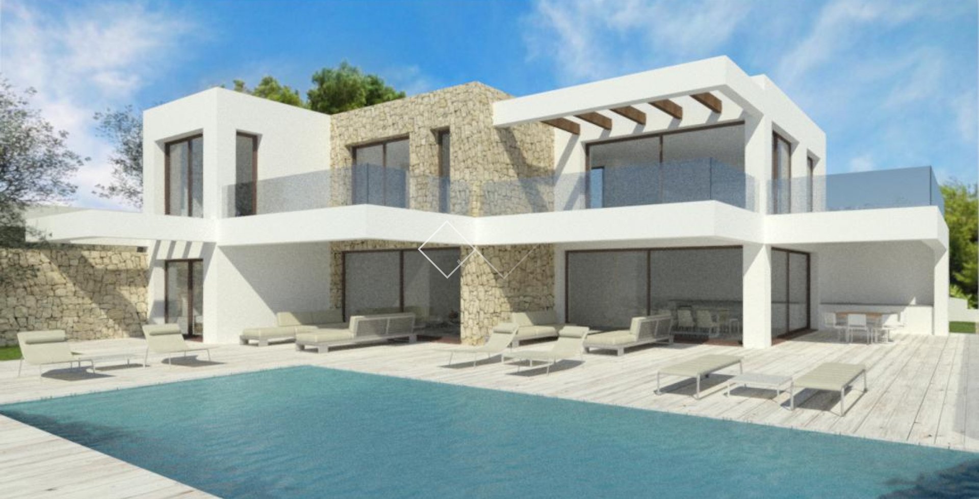 modern design - Huge new build villa with sea views in Moraira for sale