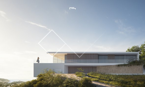 nueva construcción - Villa de diseño geométrico con vistas al mar en venta en Moraira