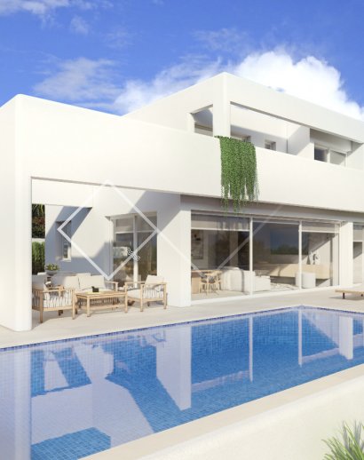 Bonita villa moderna con vistas al mar en venta en Benissa