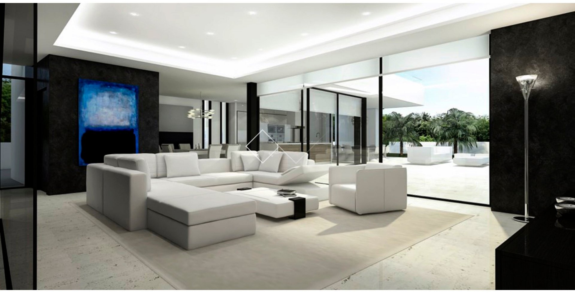 Wohnzimmer - Projekt für moderne Design-Villa in Gehweite zu Morair