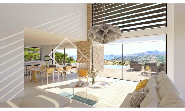 Ausblick vom Wohnzimmer - Moderne Villa zu verkaufen in Cumbre del Sol, Benitachell