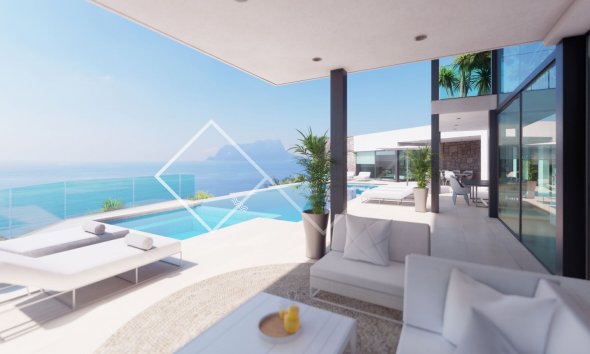 views covered terrace - Modern villa de luxe to be build in Benissa