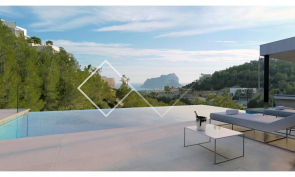 terraza piscina vistas - Proyecto: villa moderna con grandes vistas al mar, Benissa