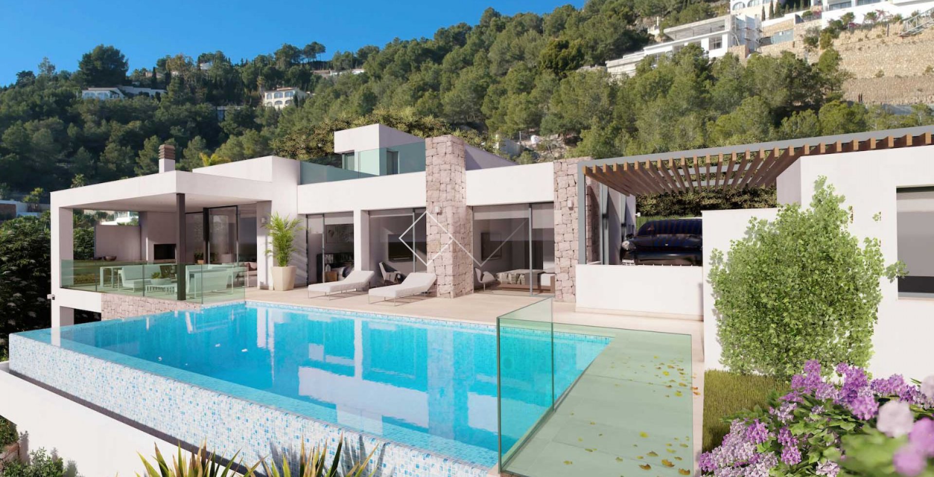 casa piscina - Proyecto: villa moderna con grandes vistas al mar, Benissa