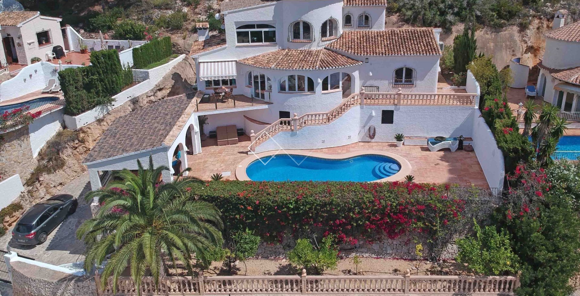 villa piscina - Villa Mediterránea vistas al mar El Portet Moraira