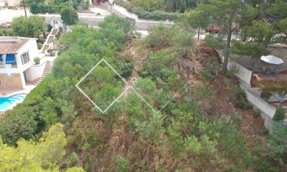 top view - Building plot with nice views in Paichi, Moraira