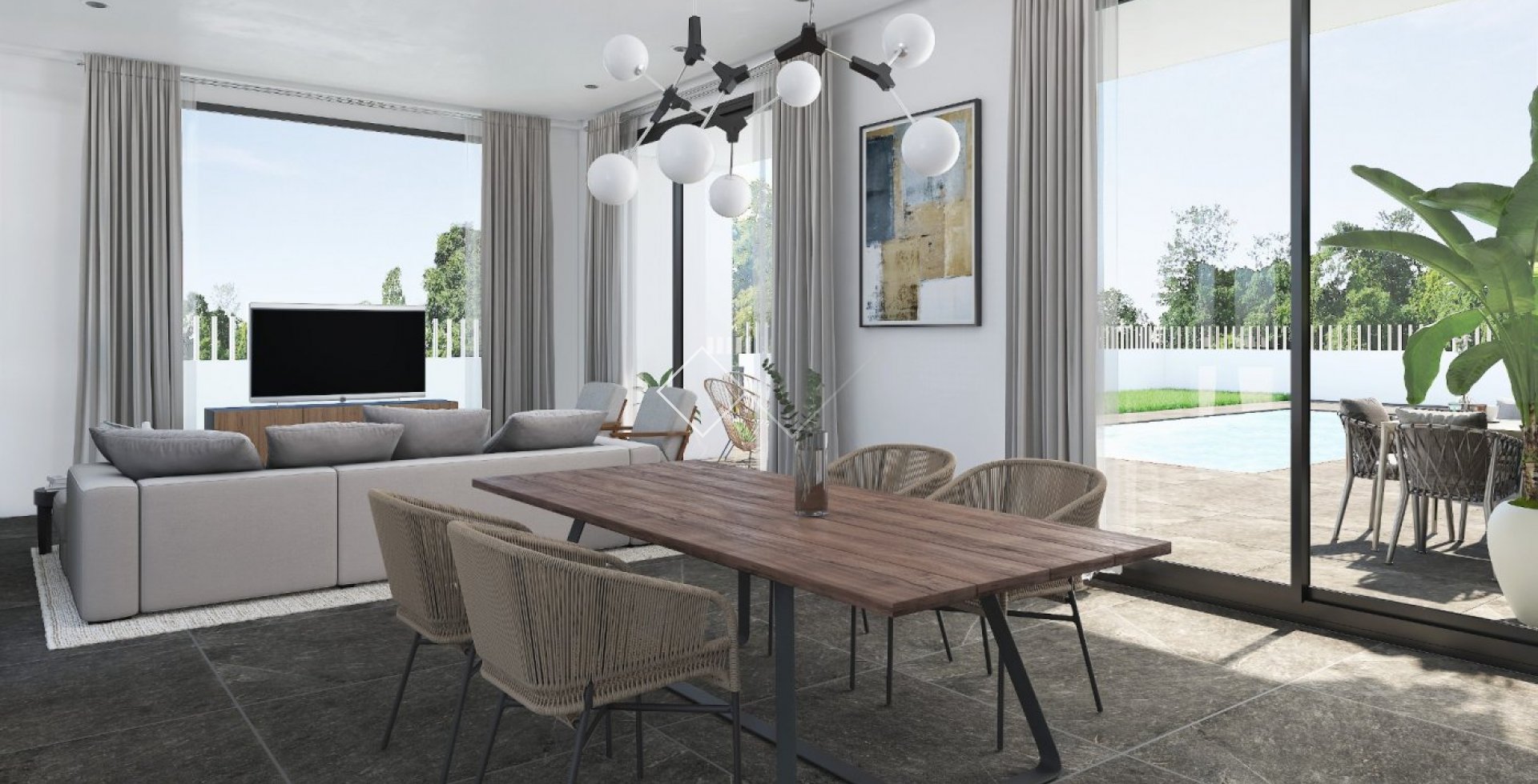 Dining area - New construction: modern villa in Calpe