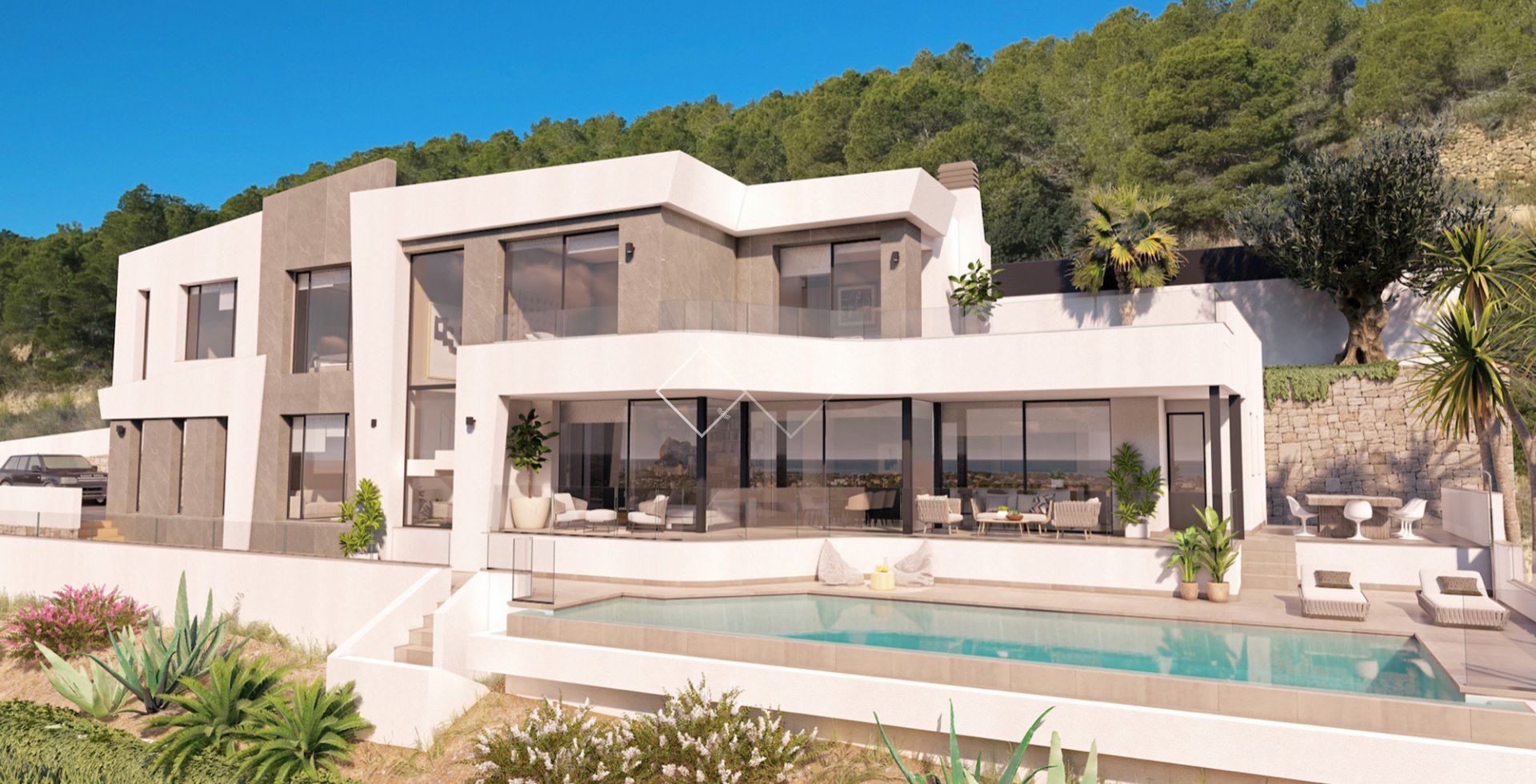 Fassade - Moderne Villa mit herrlichem Meerblick in Calpe