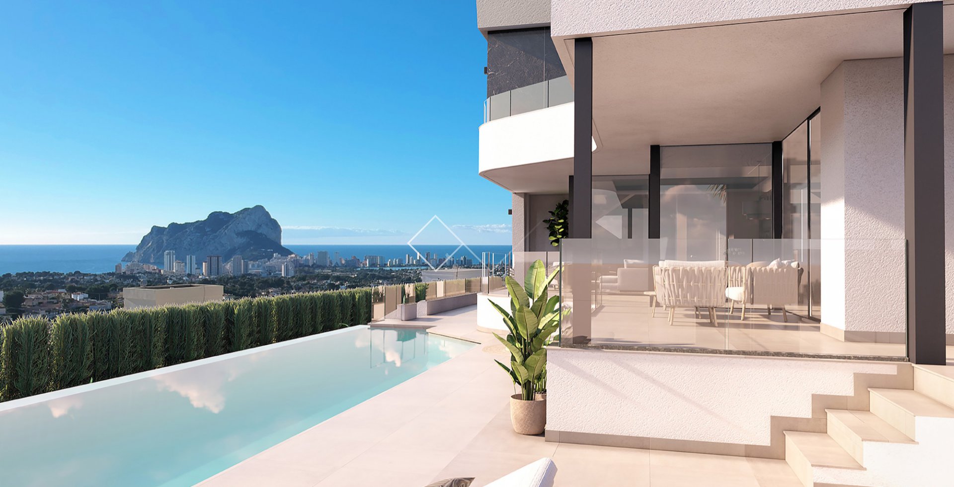 Aussicht Pool - Moderne Villa mit herrlichem Meerblick in Calpe
