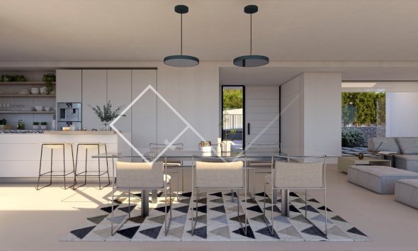 woonkamer - Strakke design villa te koop in Benitachell