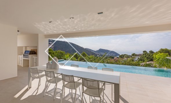 terrace sea views - Modern villa with sea views for sale in El Portet Moraira
