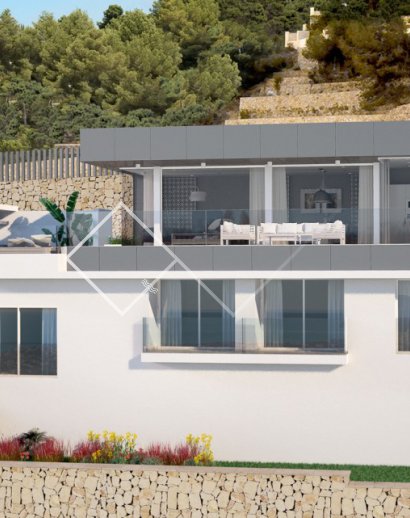 facade - Quality new build villa with sea views in Benissa