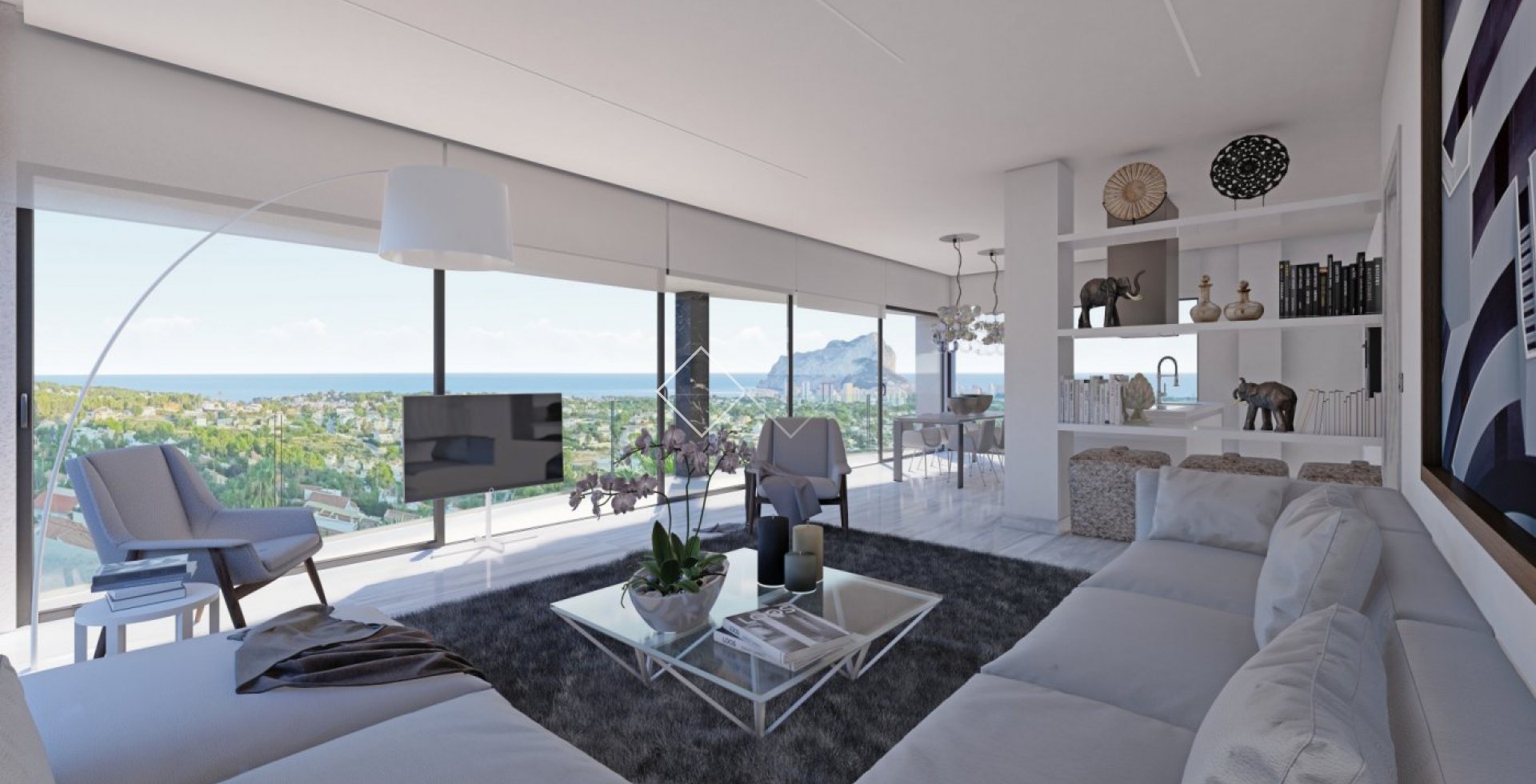 sala de estar - Villa de lujo nueva con vistas al mar en Calpe