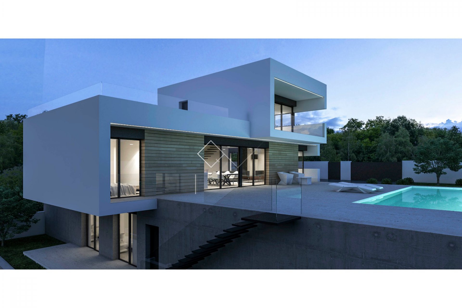 400 m zum Strand - Zu bauen: moderne Villa in La Fustera, Benissa