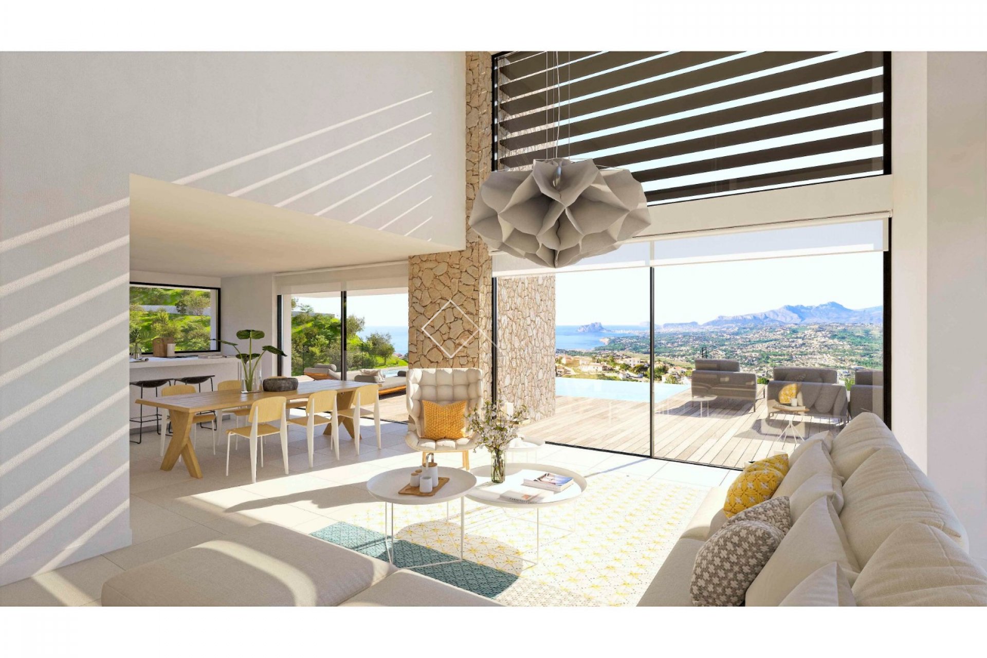 Ausblick vom Wohnzimmer - Moderne Villa zu verkaufen in Cumbre del Sol, Benitachell