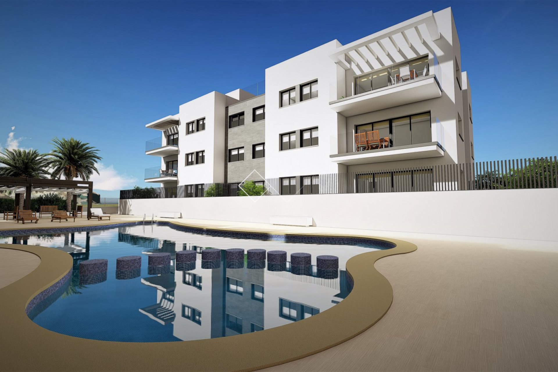 communal pool - New 3 bed apartments in Arenal, Javea