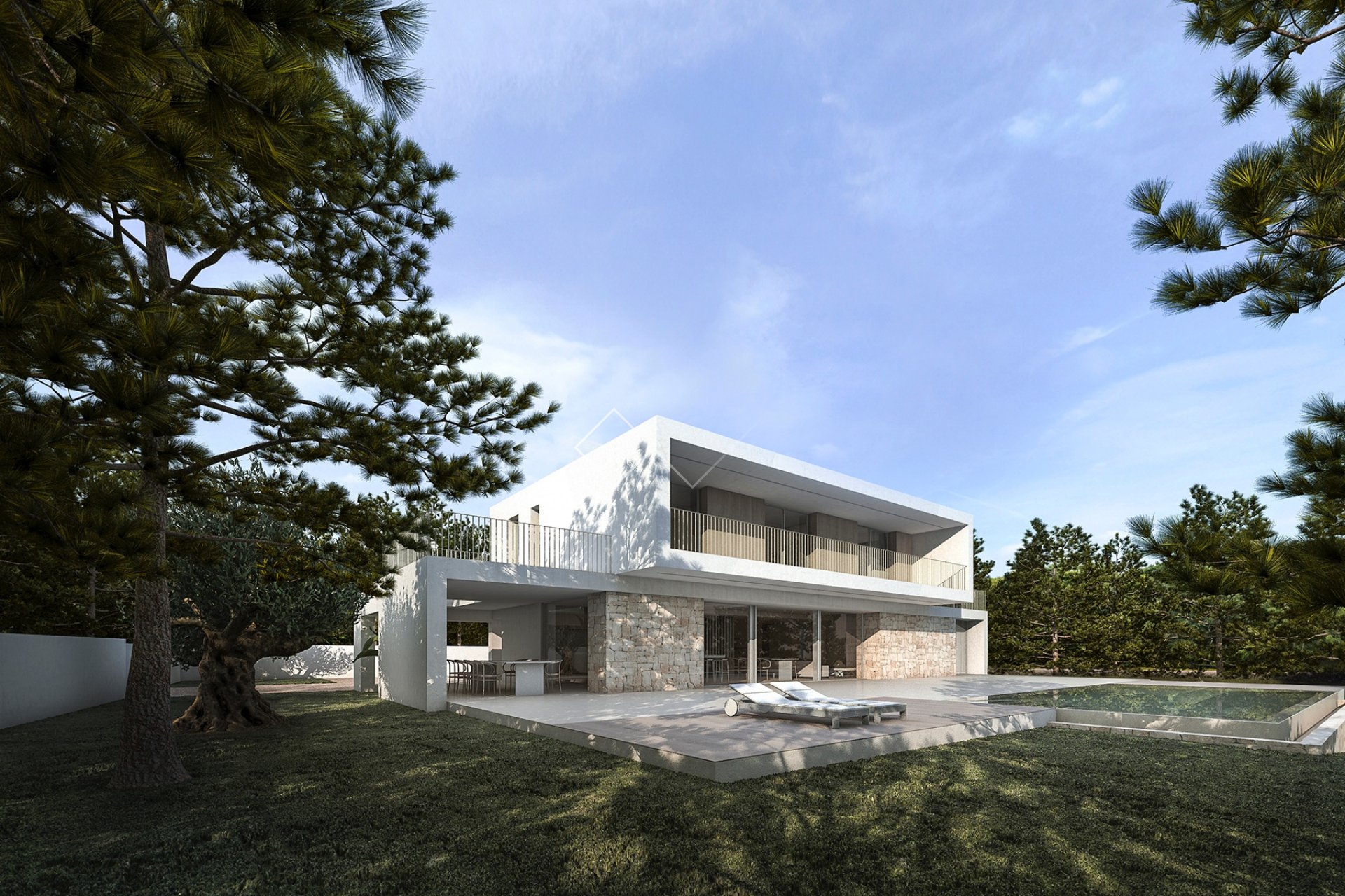 groot grondstuk - Moderne nieuwbouw villa te koop in Calpe