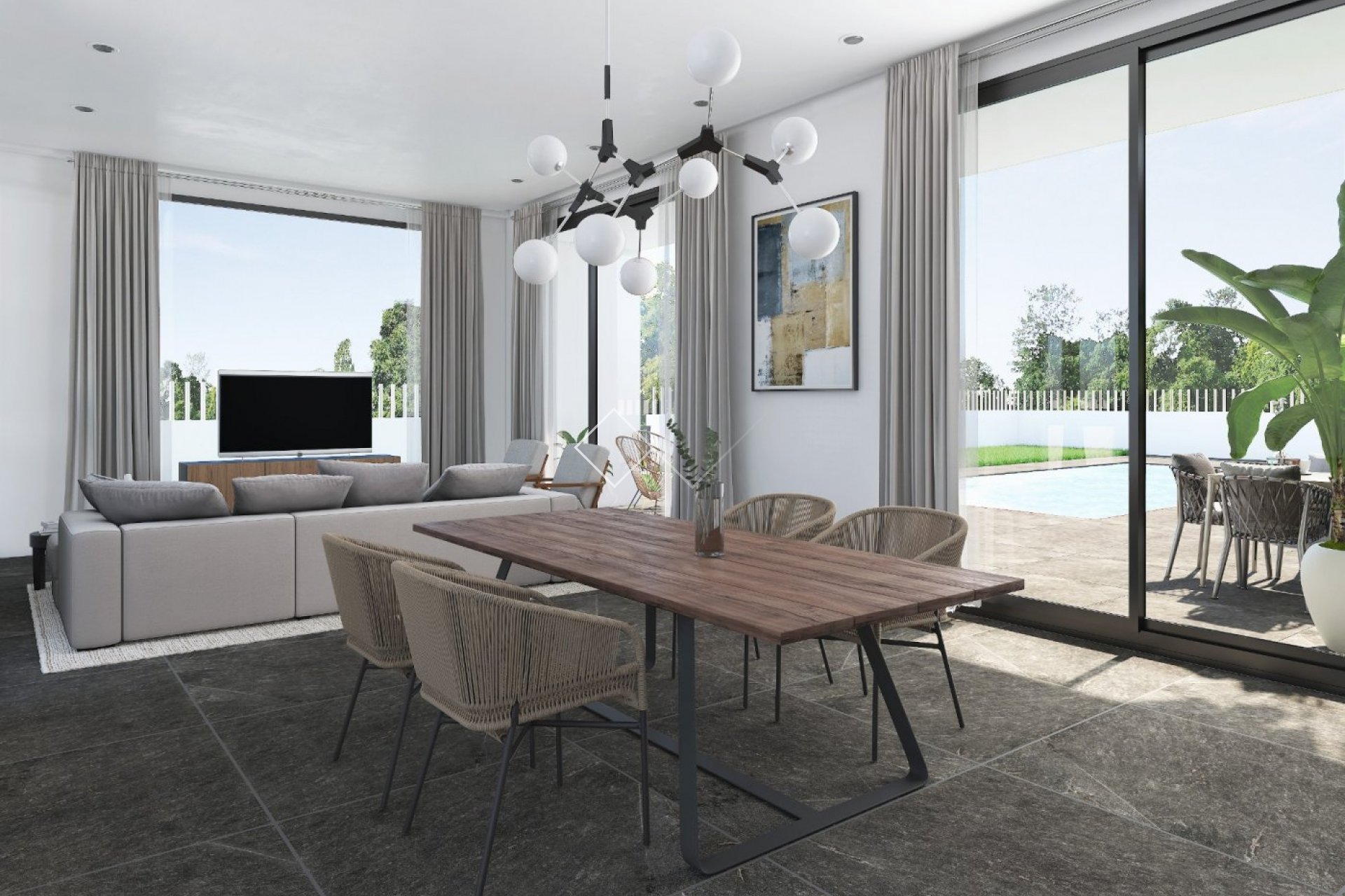 la salle à manger - Nouvelle construction: villa moderne à Calpe