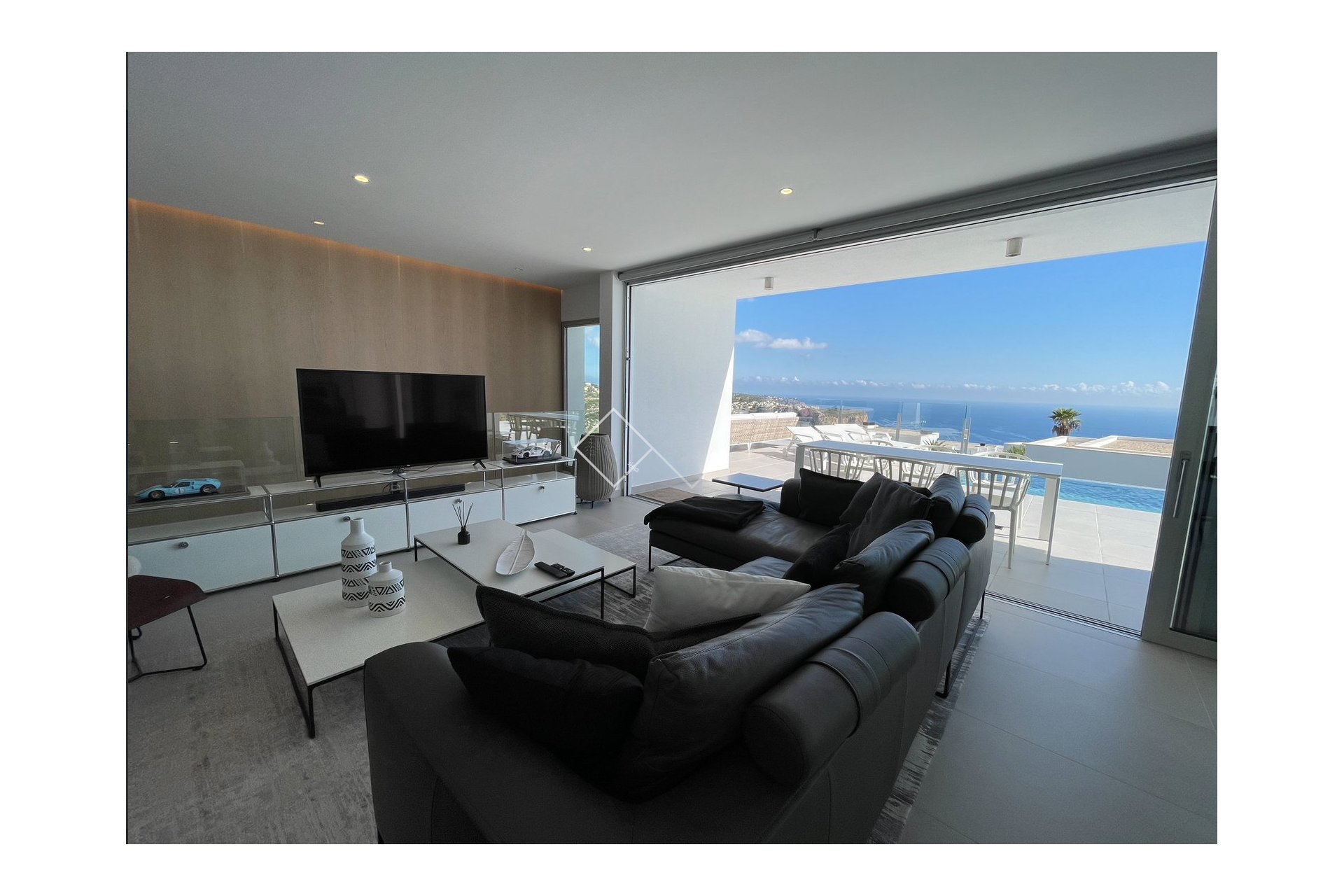 living room - Bright sea view villa for sale in Benitachell