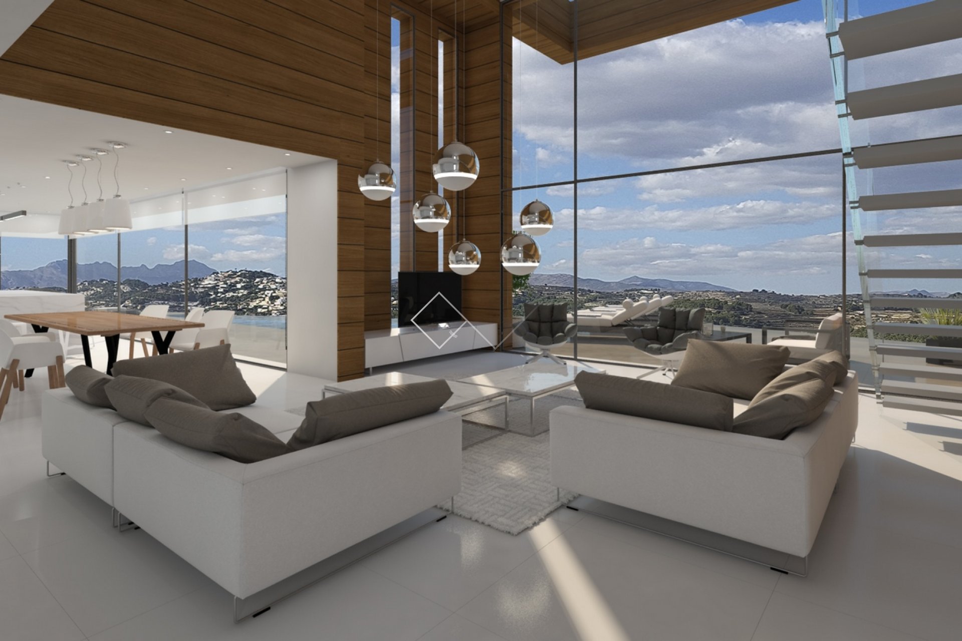 Lounge - Moderne Villa zu verkaufen in Moraira; fertig Ende 2022