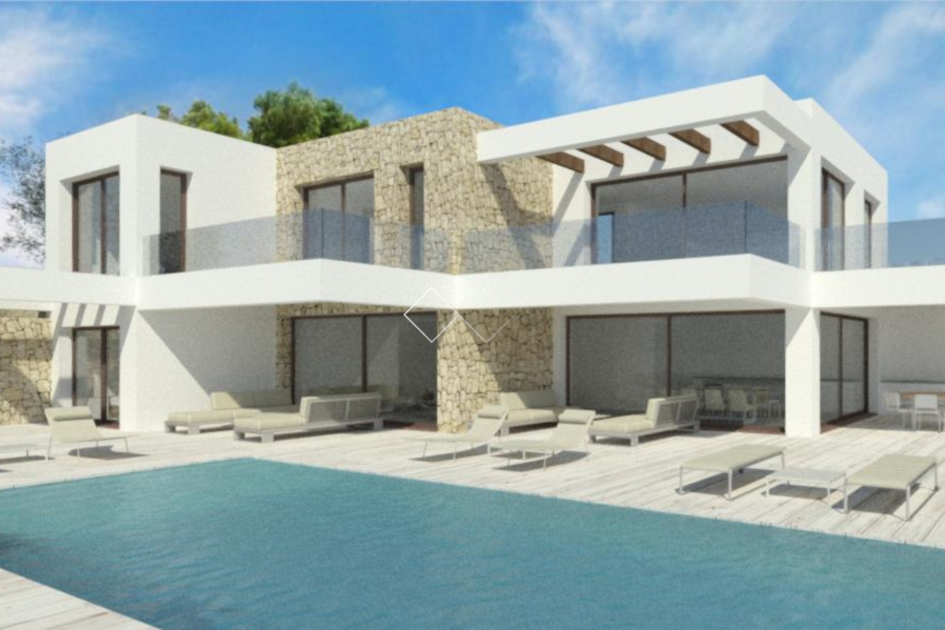 modern design - Riante nieuwbouw villa met zeezicht in Moraira te koop
