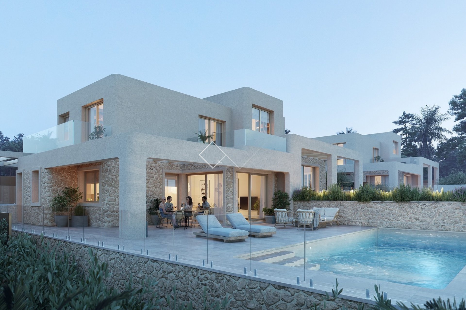 Neue Doppelhaushälften im Ibiza Stil in Moraira zu verkaufen