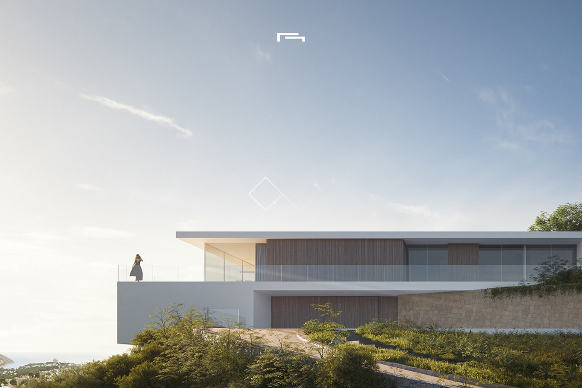 New construction - Sleek geometric design villa with sea views for sale in Moraira