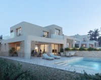 New semi-detached Ibiza style villas for sale in Moraira