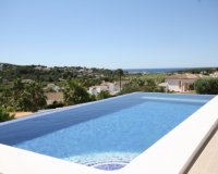 -piscina Impresionante villa moderna con vistas abiertas al valle y mar en Solpark, Moraira en venta