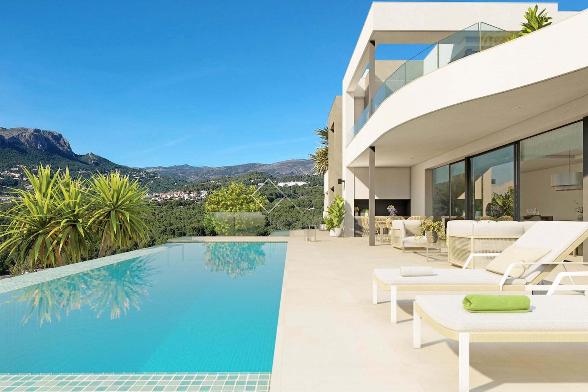 piscina - Proyecto: elegante villa moderna en venta en Calpe