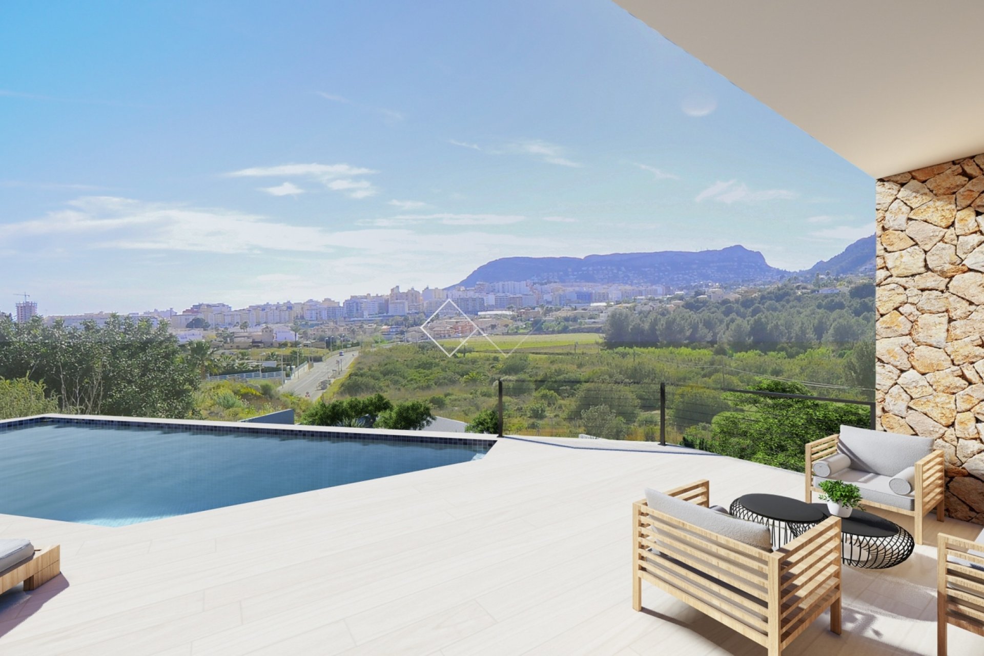 piscina y vistas a la montaña - Proyecto de villa de diseño en Calpe, Casanova