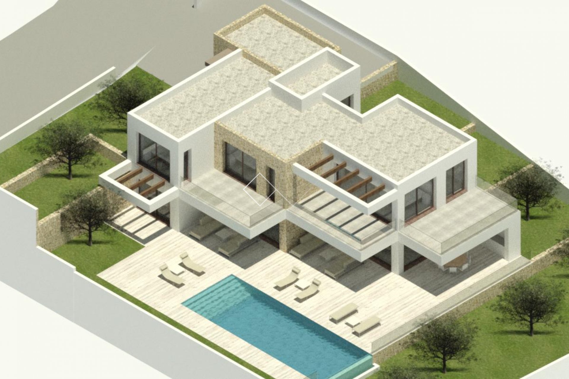 Riante nieuwbouw villa met zeezicht in Moraira te koop