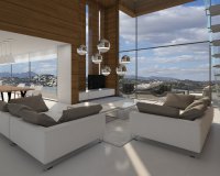 salon - Moderna villa en venta en Moraira; lista a finales de 2022