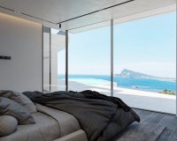 slaapkamer met uitzicht - Schitterende villa met zeezicht te koop in Altea Hills