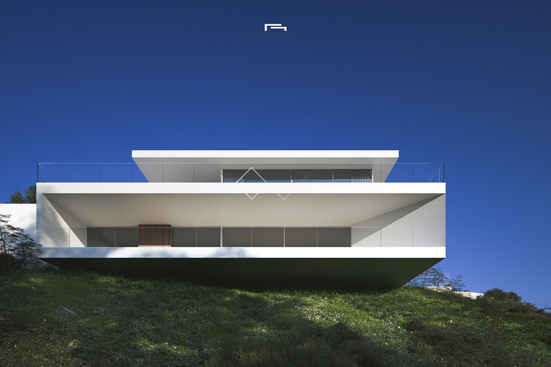 Sleek geometric design villa with sea views for sale in Moraira