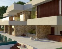 stone and wood - Modern villa for sale in Altea close to golf