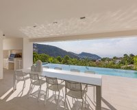 terrace sea views - Modern villa with sea views for sale in El Portet Moraira