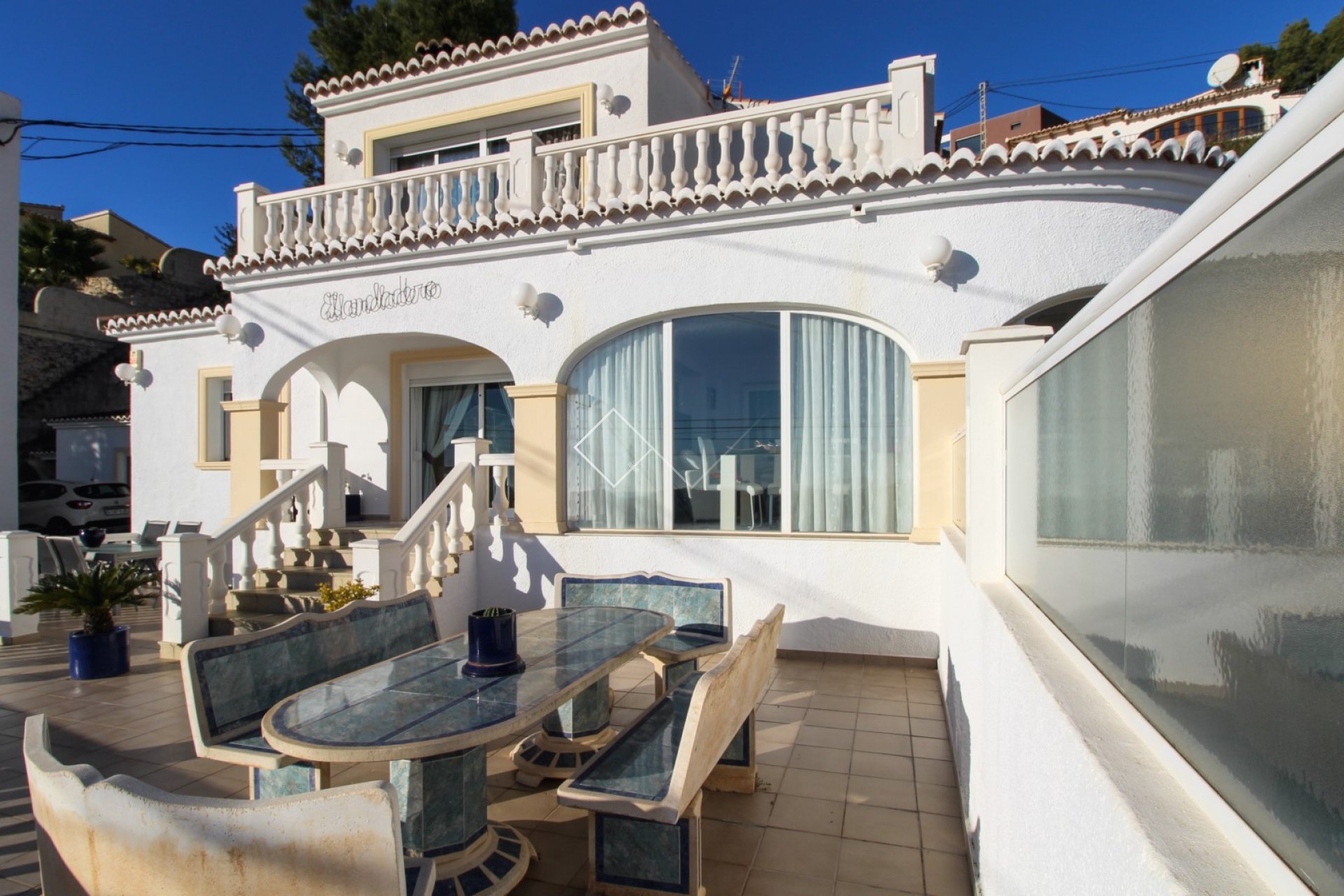 terrasse villa avec vue sur la mer - Villa traditionnelle avec vue sur la mer à Benimeit, Moraira