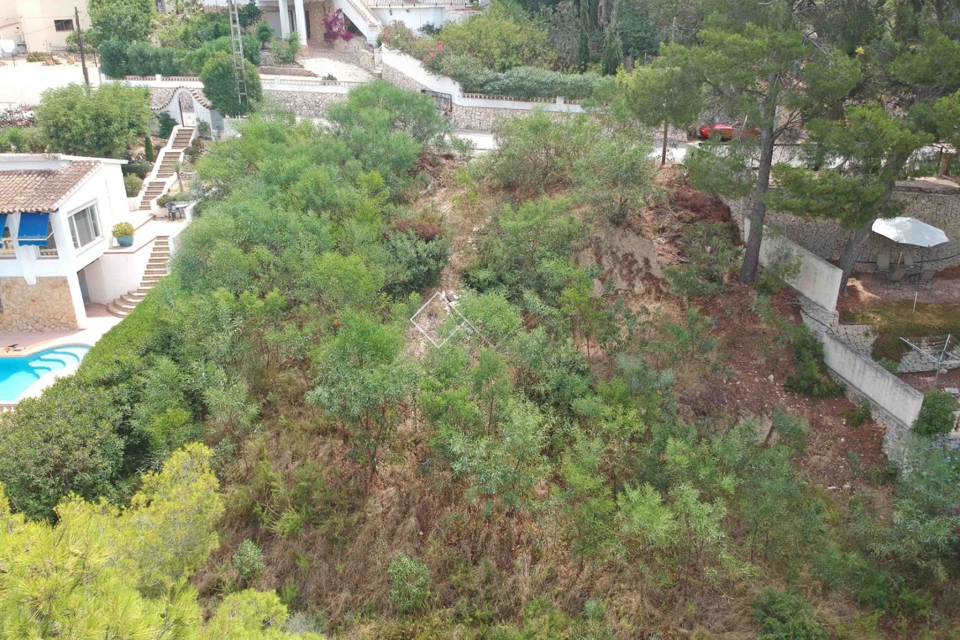 top view - Building plot with nice views in Paichi, Moraira