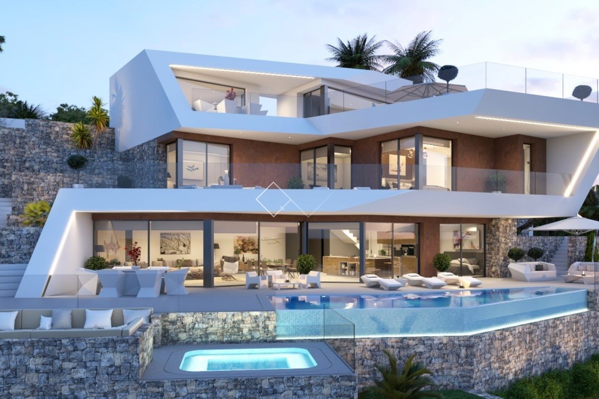 villa de diseño - Villa moderna por construir en Benissa con vistas al mar  
