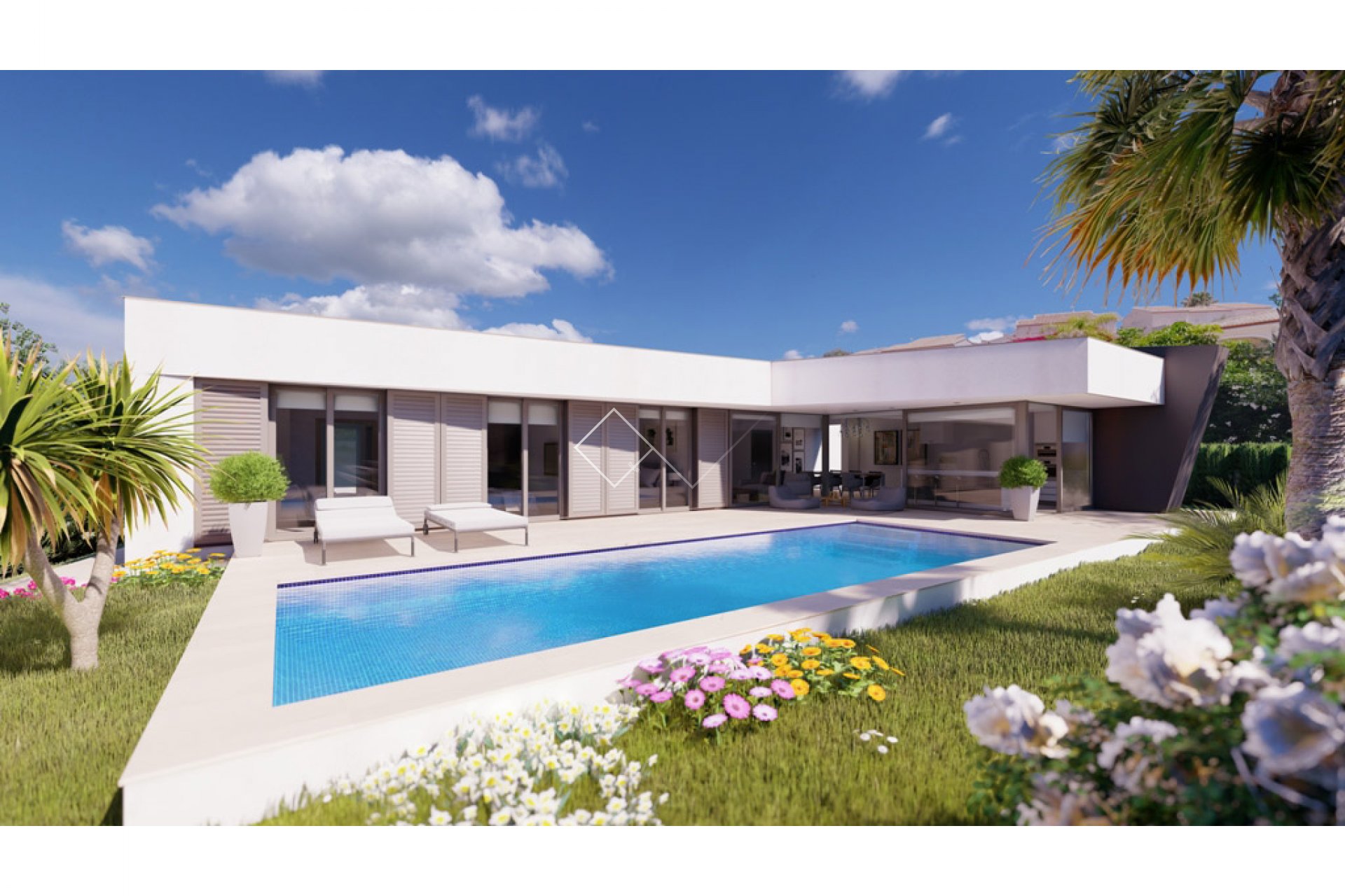Villa de estilo ibicenco con piscina - Proyecto de casa moderna en Gran Sol, Calpe