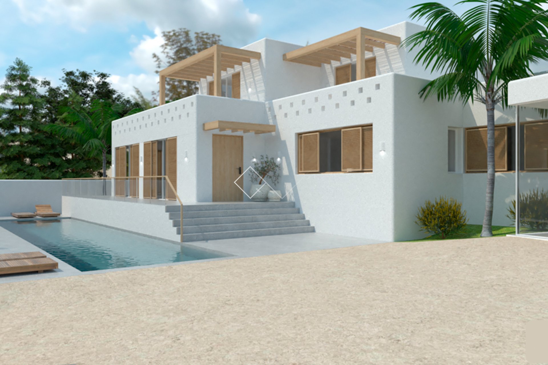 Villa im Ibiza-Stil in Moraira zu verkaufen