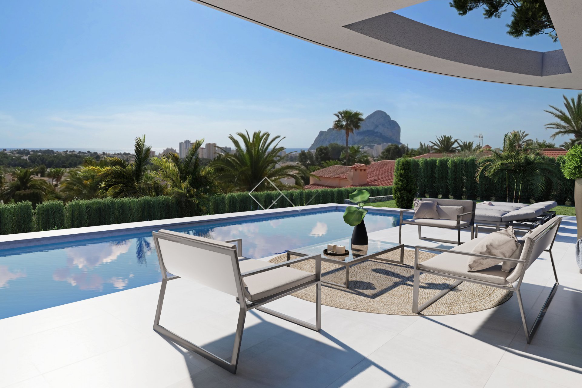 vistas piscina - Villa moderna de lujo en venta en Calpe