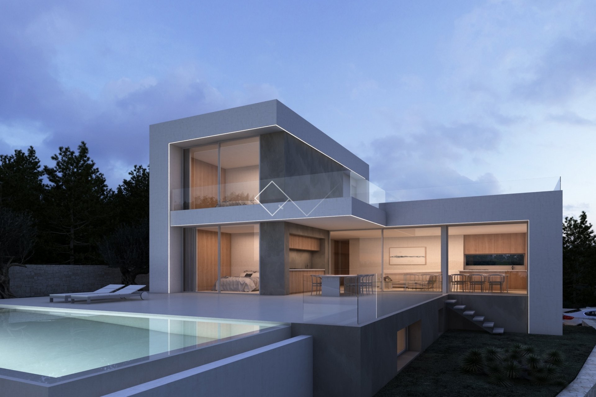 voorgevel - Design villa te koop in Benissa met zeezicht