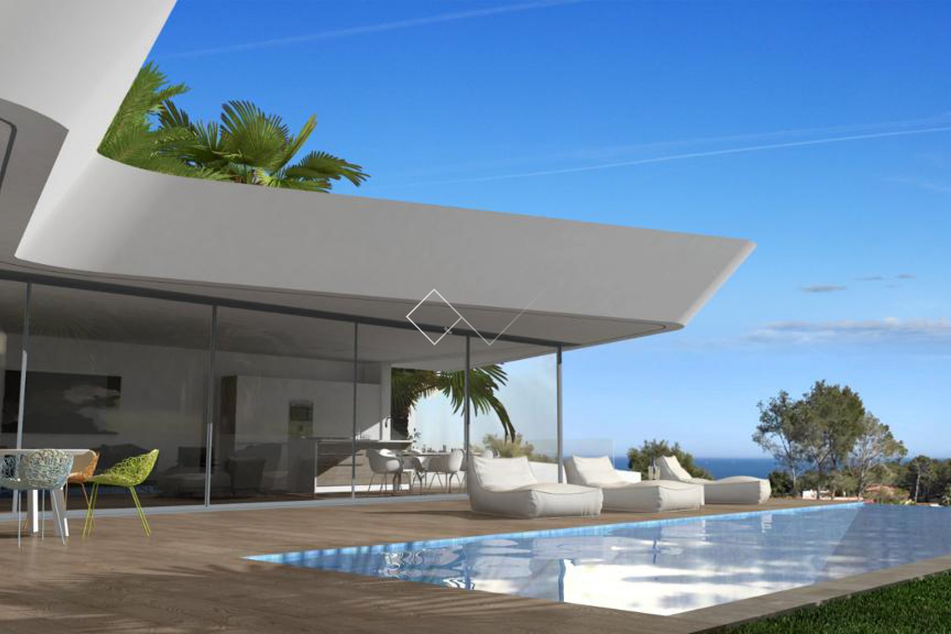 vue de la terrasse de la piscine - Immaculée nouvelle villa moderne à Benissa